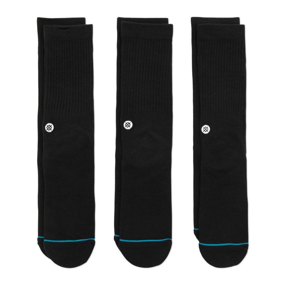 Stance-Icon-Socks-Black-3-Pack-Laid-Flat