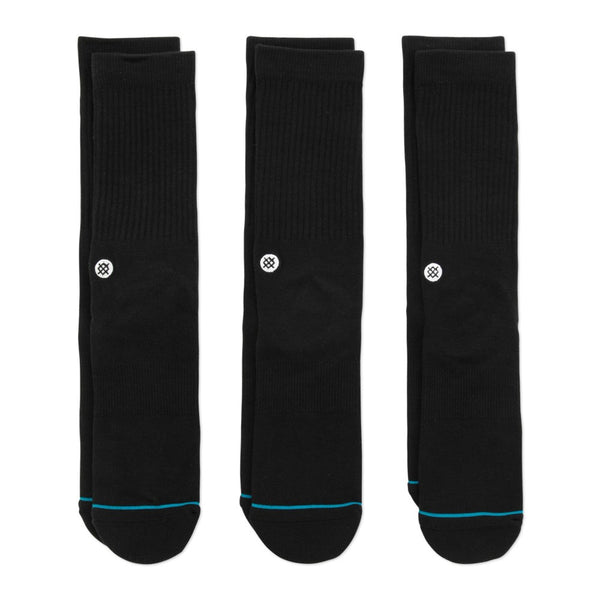 Stance-Icon-Socks-Black-3-Pack-Laid-Flat