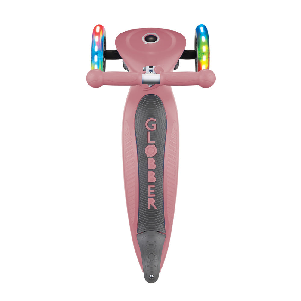 Globber-Primo-Foldable-Lights-Anodised-Bar-Scooter-Pastel-Pink-Top