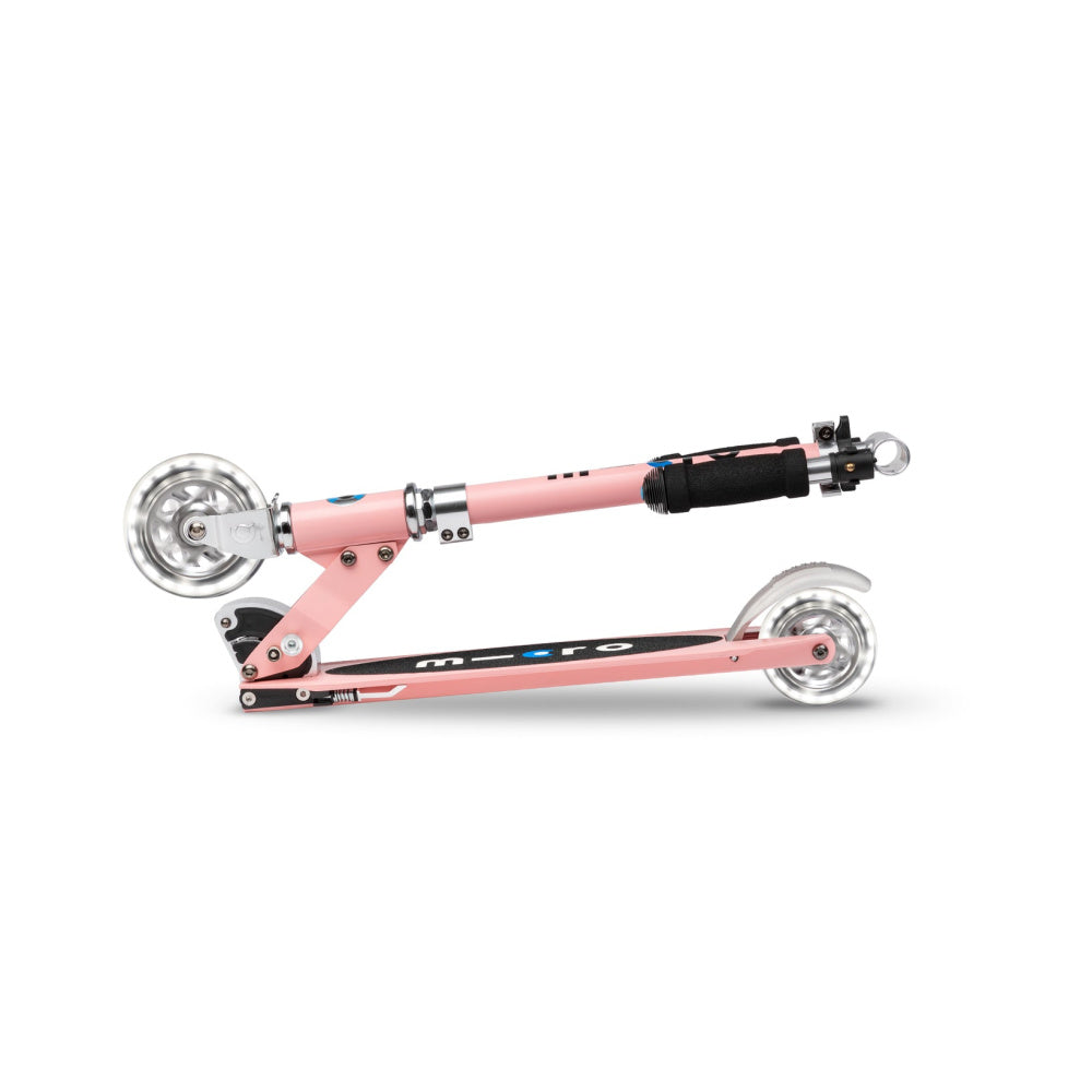 Micro-Sprite-LED-Kick-Scooter-Neon-Rose-Folded