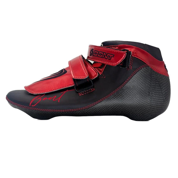 Bont-BNT-Short-Track-Boot-Black-Shiny-Red-Side-View