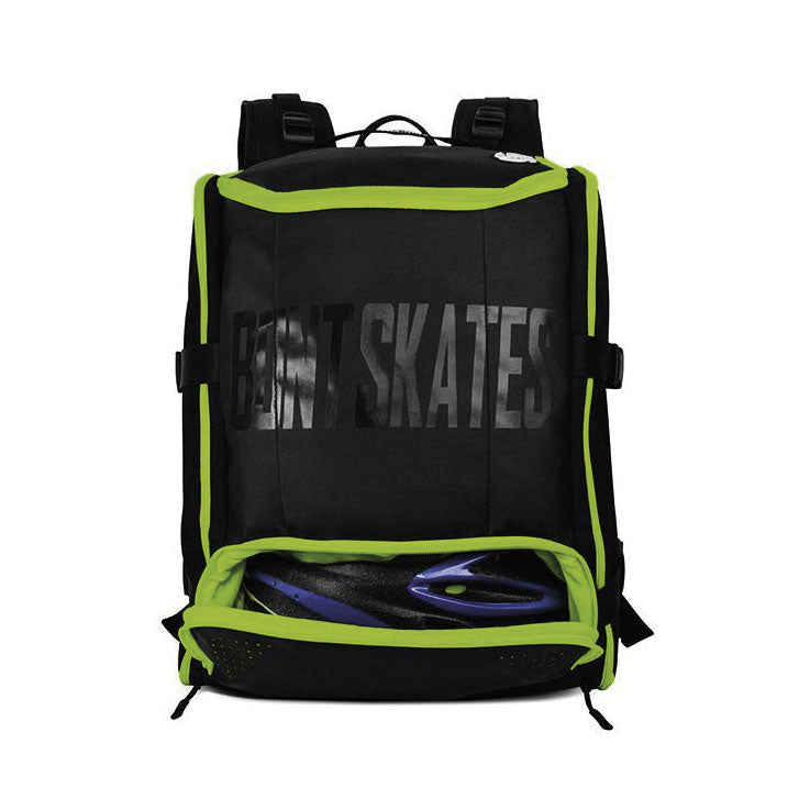 BONT-Backpack-Black/Green-Front-Pocket-Open