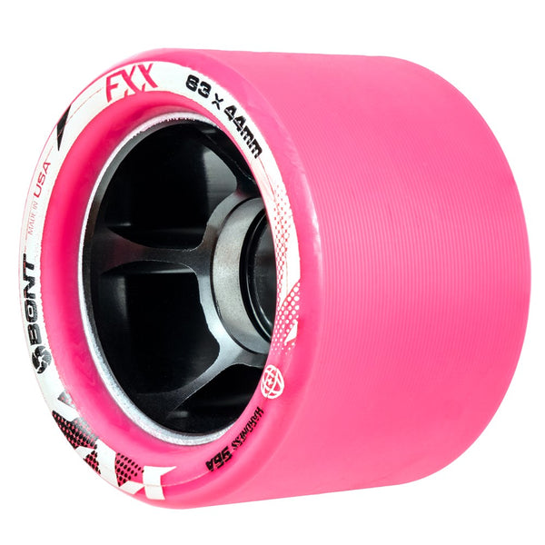 Bont-Fxx-Roller-Skate-Wheels-63mm-96a-Pink-Angled-View