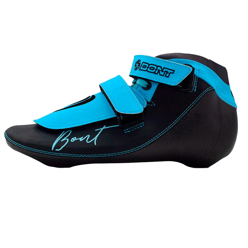 Bont-BNT-Short-Track-Boot-Black-Gamma-Blue-Side-View