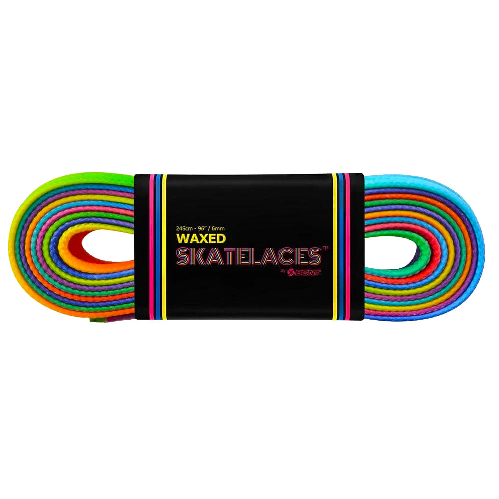     Bont-Waxed-Skate-Laces-Rainbow-Flat