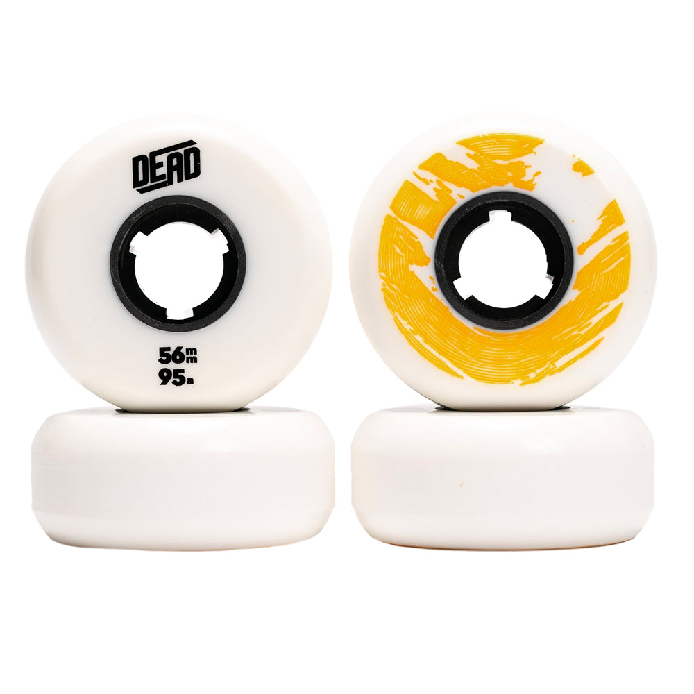 Dead-56mm-White-Orange-Wheels-Front-View