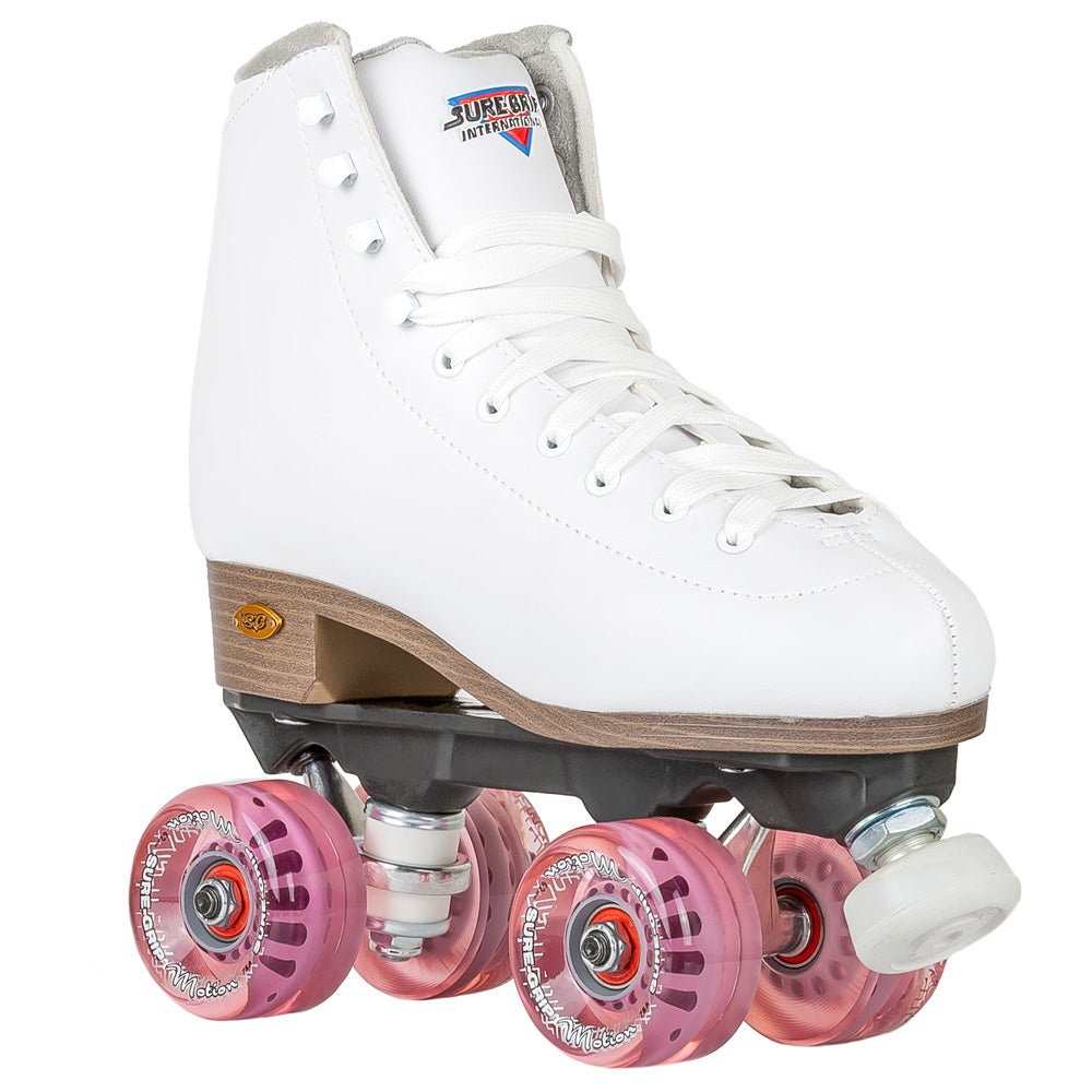 Sure-Grip-Fame-Roller-Skate-Outdoor-Motion-Wheels-White-Pink