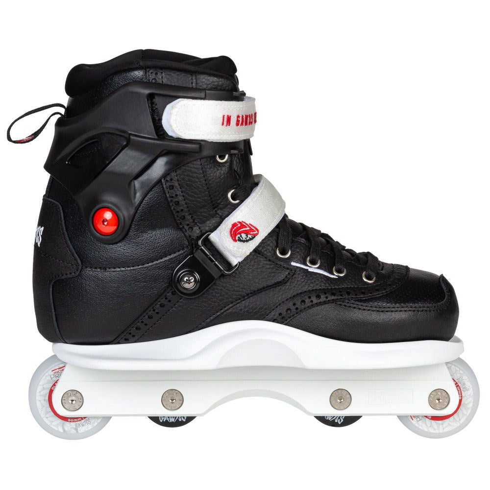 Gawds-Michel-Prado-II-Pro-Inline-Skate-Black-With-White-Frame-Side-View