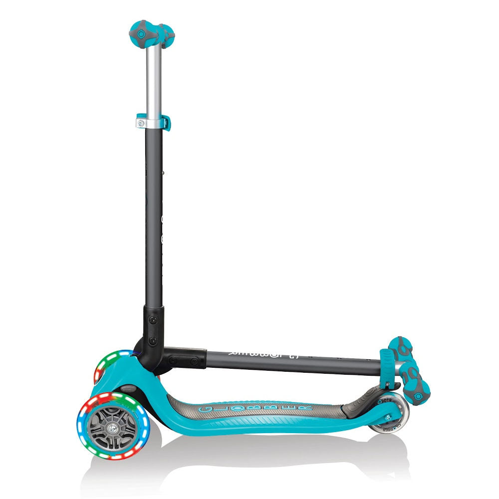 Globber-Go-Up-Deluxe-Lights-Teal-Toddler-Scooter-foldable