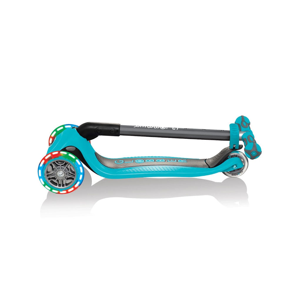 Globber-Go-Up-Deluxe-Lights-Teal-Toddler-Scooter-folded