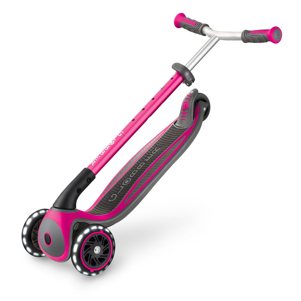 Globber-Master-Lights-Scooter-Pink-Folded