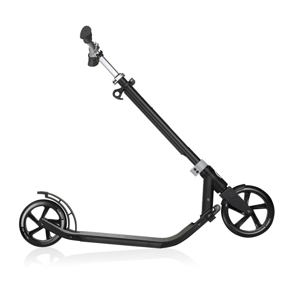 Globber-NL-205-180-Duo-Adult -Scooter-Grey-Half-Folded-Side-View