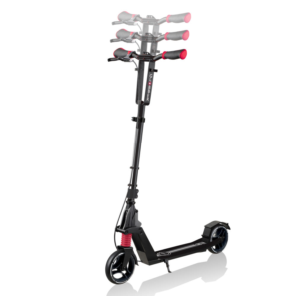 Globber- ONE-K-165-Scooter-Adult -Scooter-Black-Red-Height-Adjust