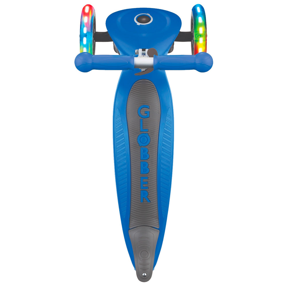 Globber-Primo-Foldable-Lights-Anodised-Bar-Scooter-Navy-Blue-Top