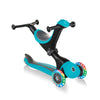 Globber-Primo-Lights-Foldable-Three-Wheel-Scooter-Teal-Rider-Options