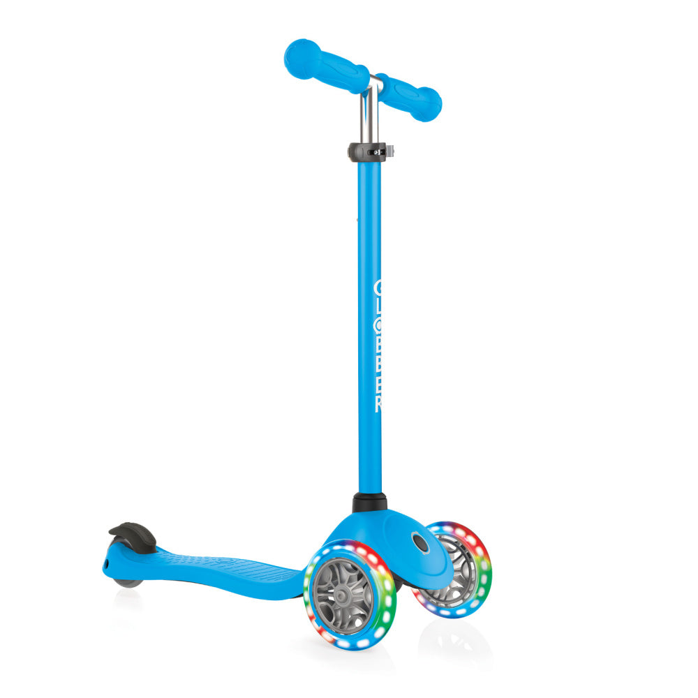Globber-Primo-Lights-V3-Anodized-Bar-3-Wheel-Scooter-Blue