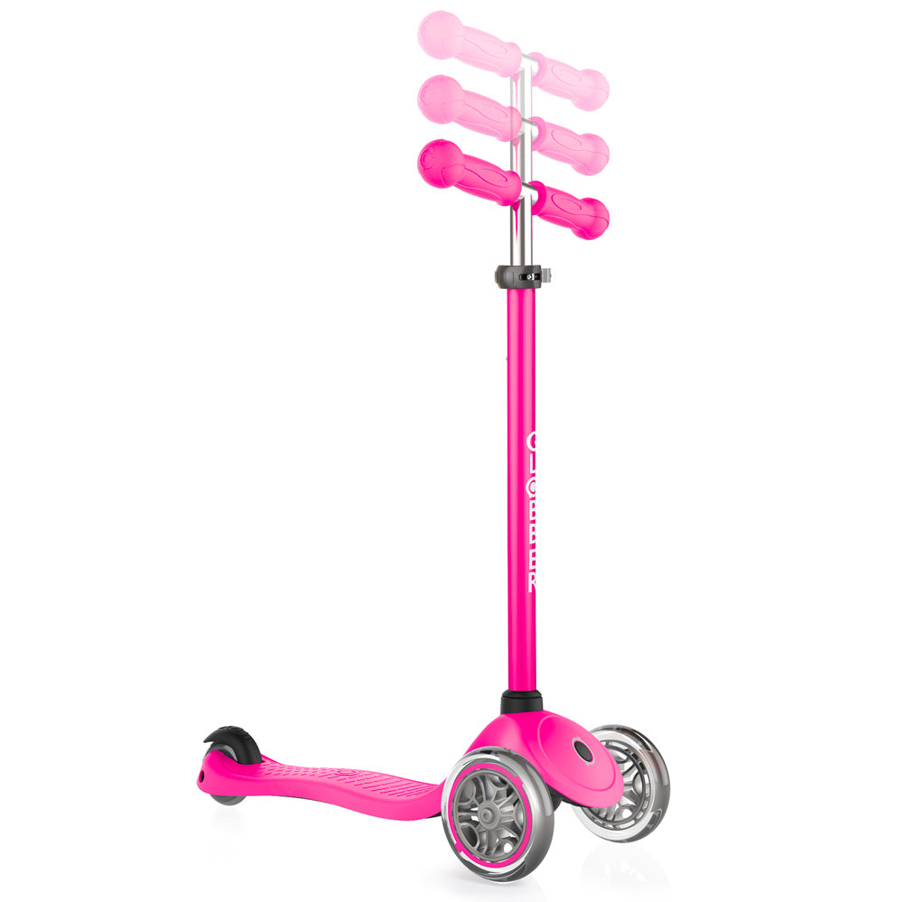 Globber-Primo-V2-Toddler-Scooter-Neon-Pink-Bar-Heights