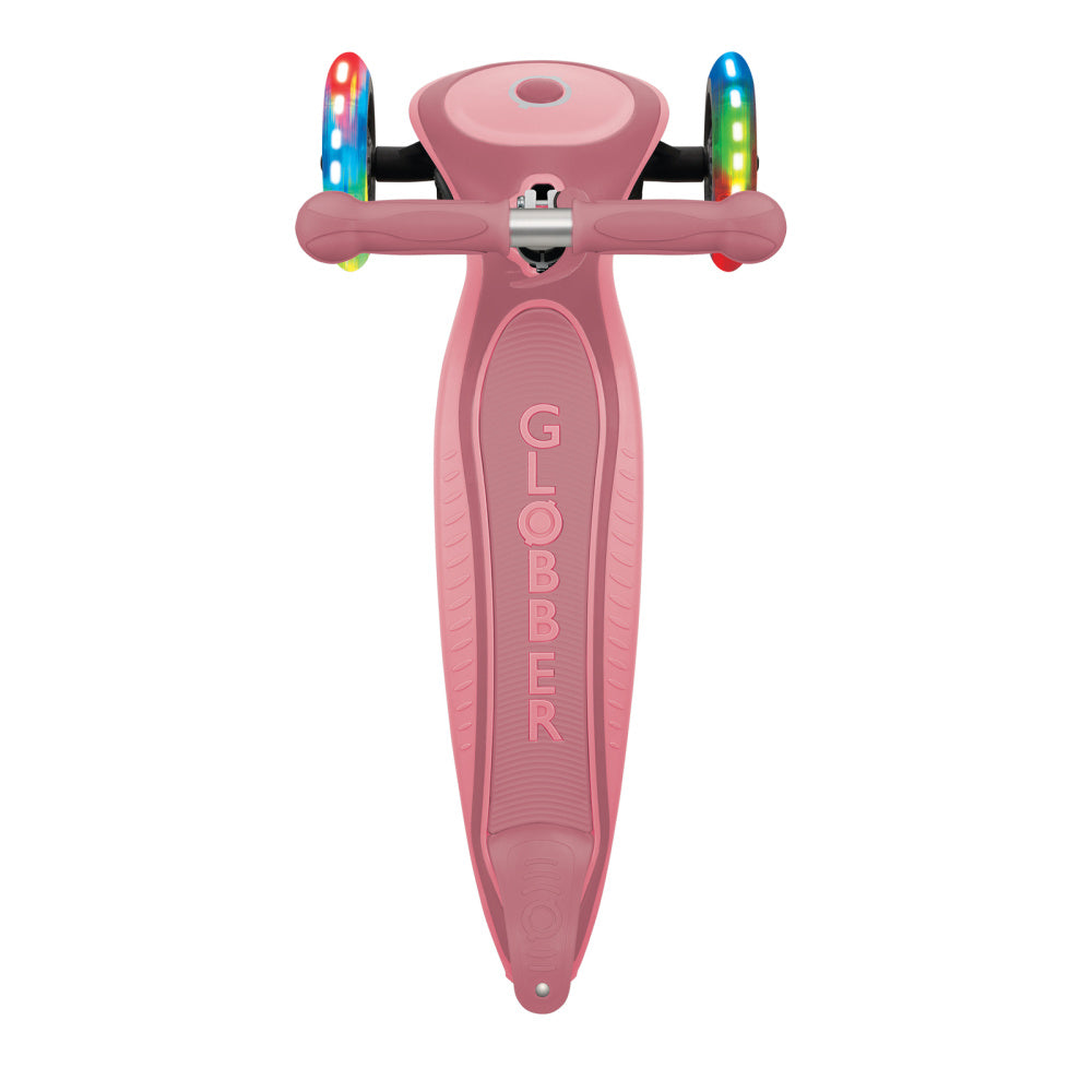Globber-Primo-Lights-Foldable-Three-Wheel-Scooter-Pink-Top