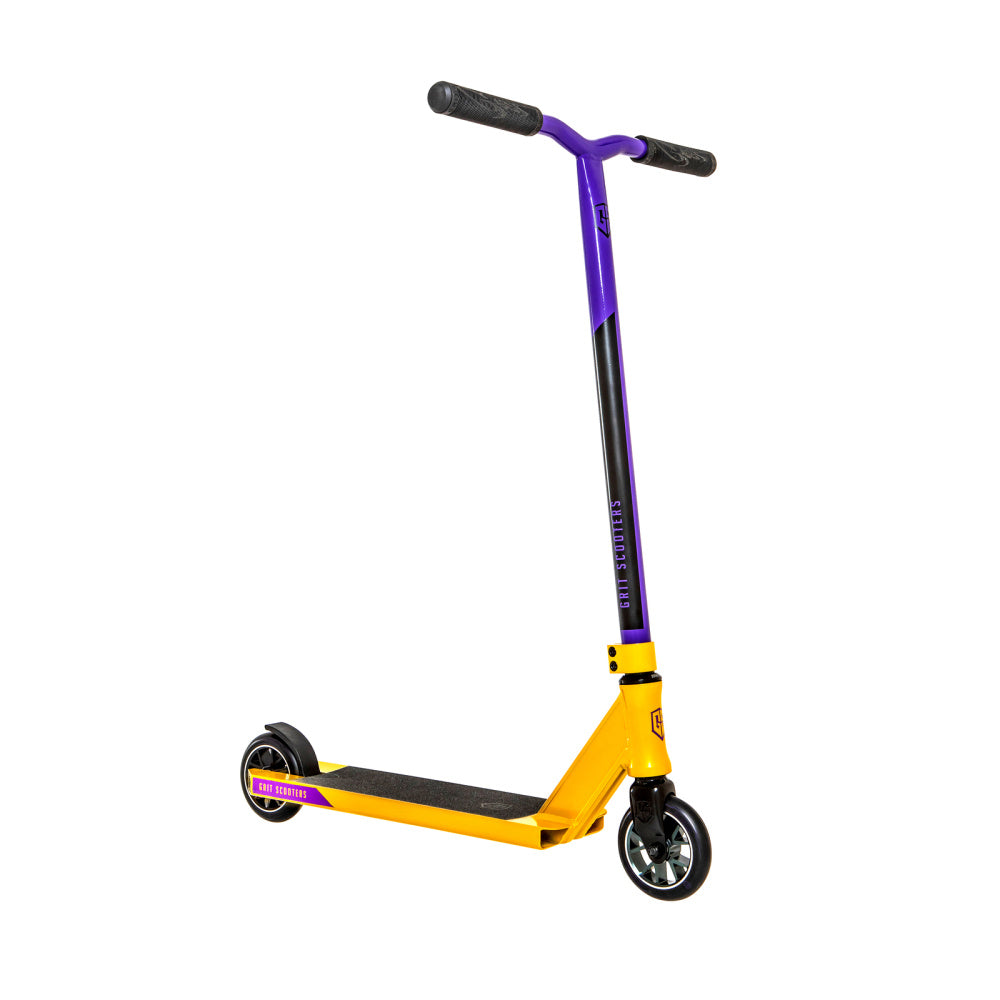 Grit-Fluxx-Pro-Stunt-Scooter-110mm-Gold-Purple-Front-View