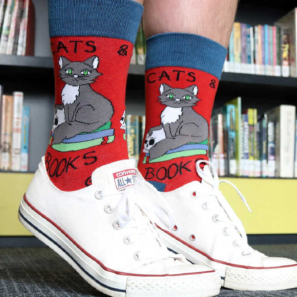 JUBLY-UMPH-Cats-And-Books-Socks-Being-Worn