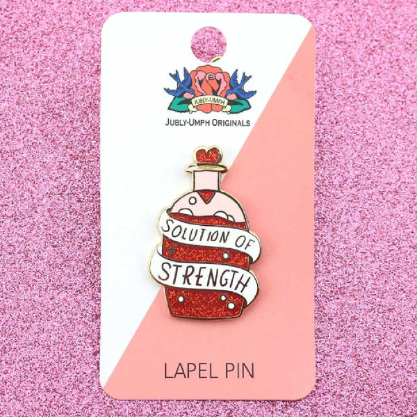 JUBLY-UMPH-Solution-Of-Strength-Lapel-Pin-On-Backing-Card