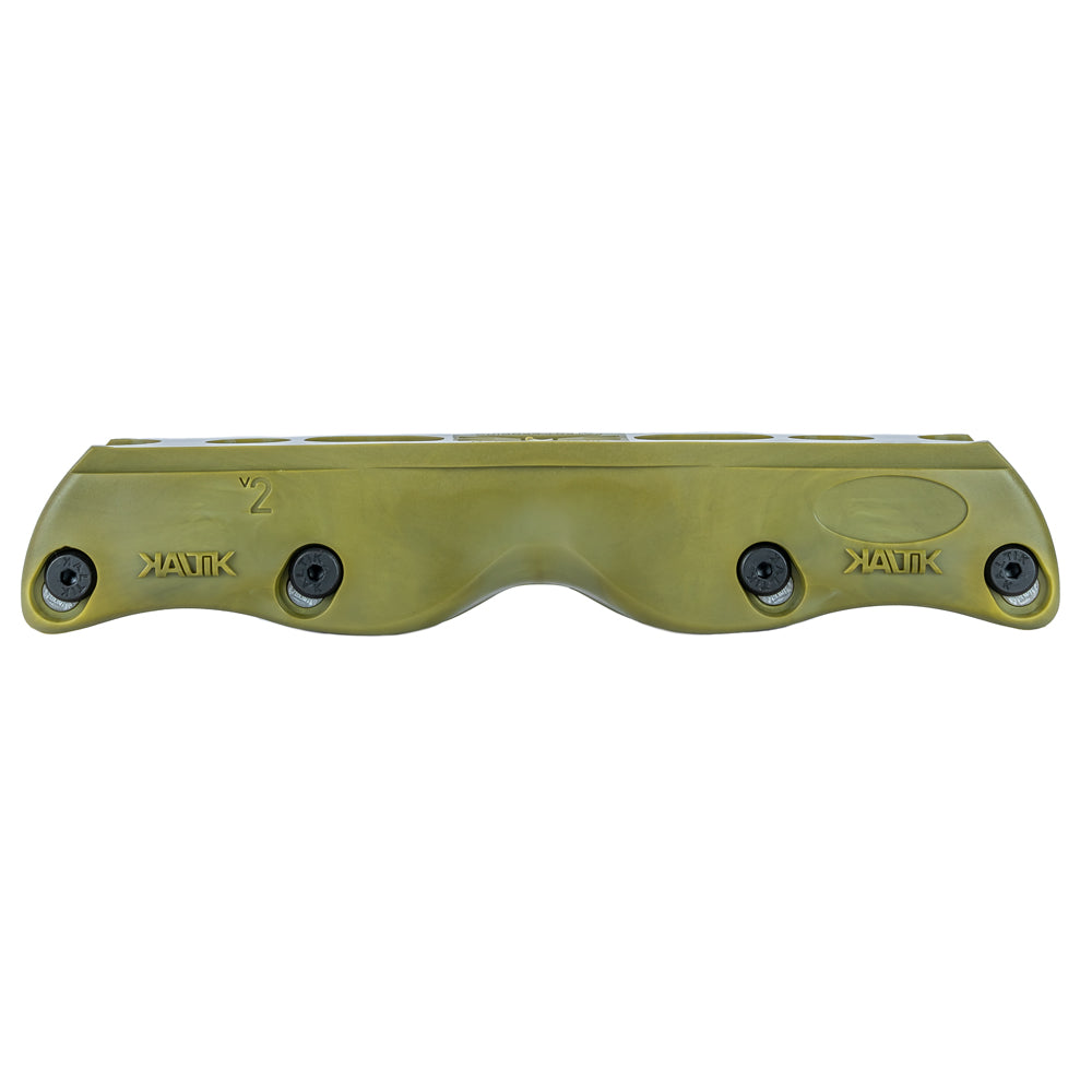 Kaltik-Flat-V2-Aggressive-Inline-Skate-Frame-Side-View-Olive-Gold