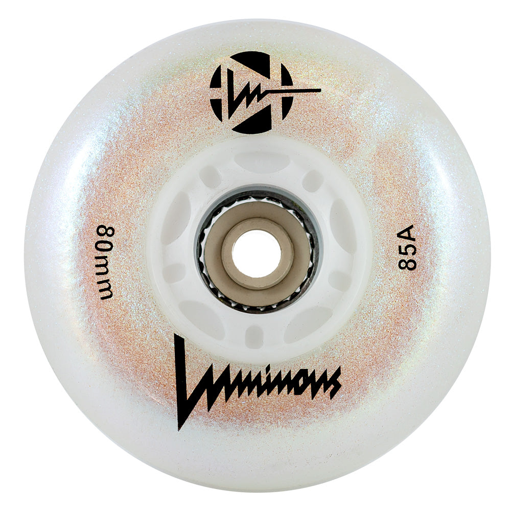 Luminous-80mm-Glitter-Inline-Skate-Wheels-White-Pearl-85a