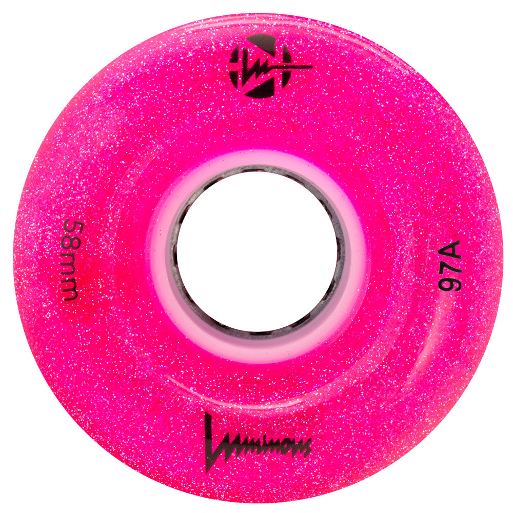 LUMINOUS-LED-Quad-58mm-Roller-Skate-Wheel-Glitter-Pink-97a