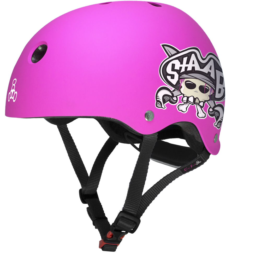 Lil8-Staab-Helmet-Pink-Side-View-Pirate-Graphic