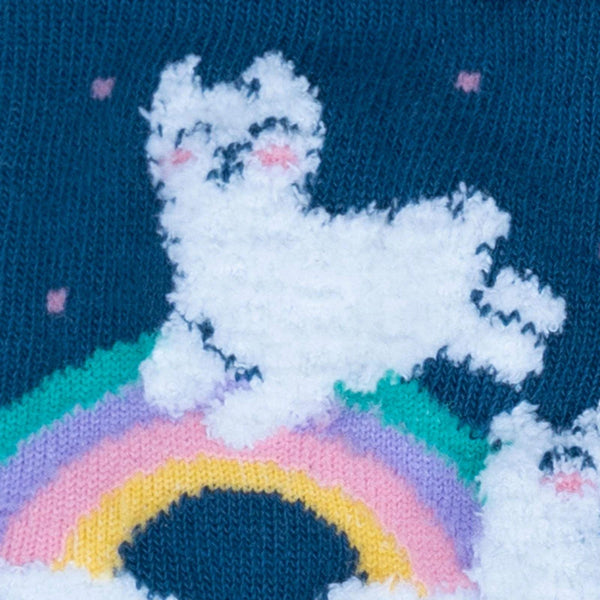 Sock-It-To-Me-Crew-Junior-Socks---Llam-Where-Over-the-Rainbow-Detail