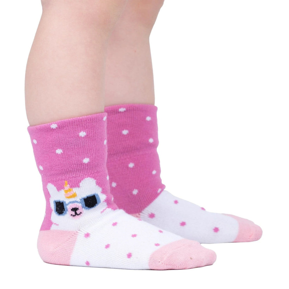 Sock-It-To-Me-Turn-Cuff-Junior-Socks---Llama-Corn-uncuffed