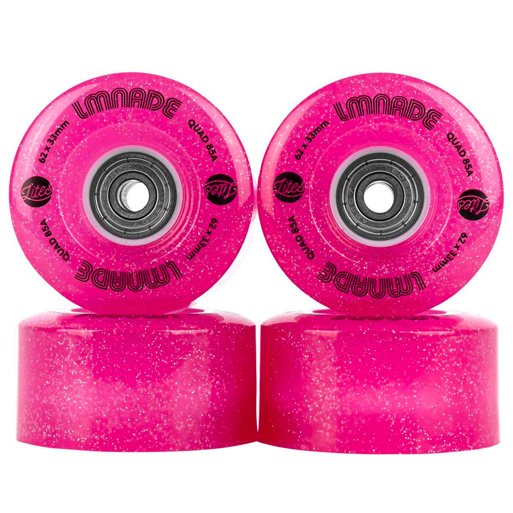 Lmnade-LED-Lites-Roller-Skate-Wheel-Bearings-Combo-4pack-Fuschia