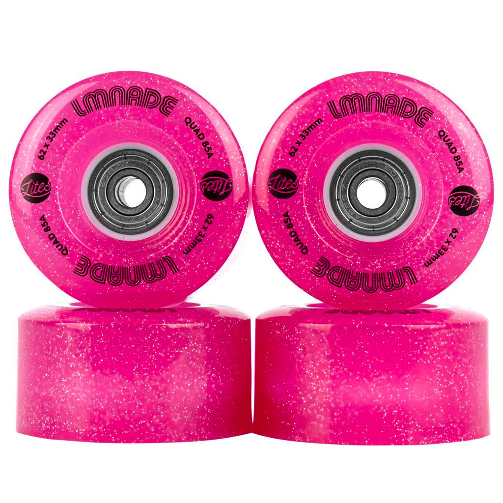 Lmnade-LED-Lites-Roller-Skate-Wheel-Bearings-Combo-4pack-Fuschia