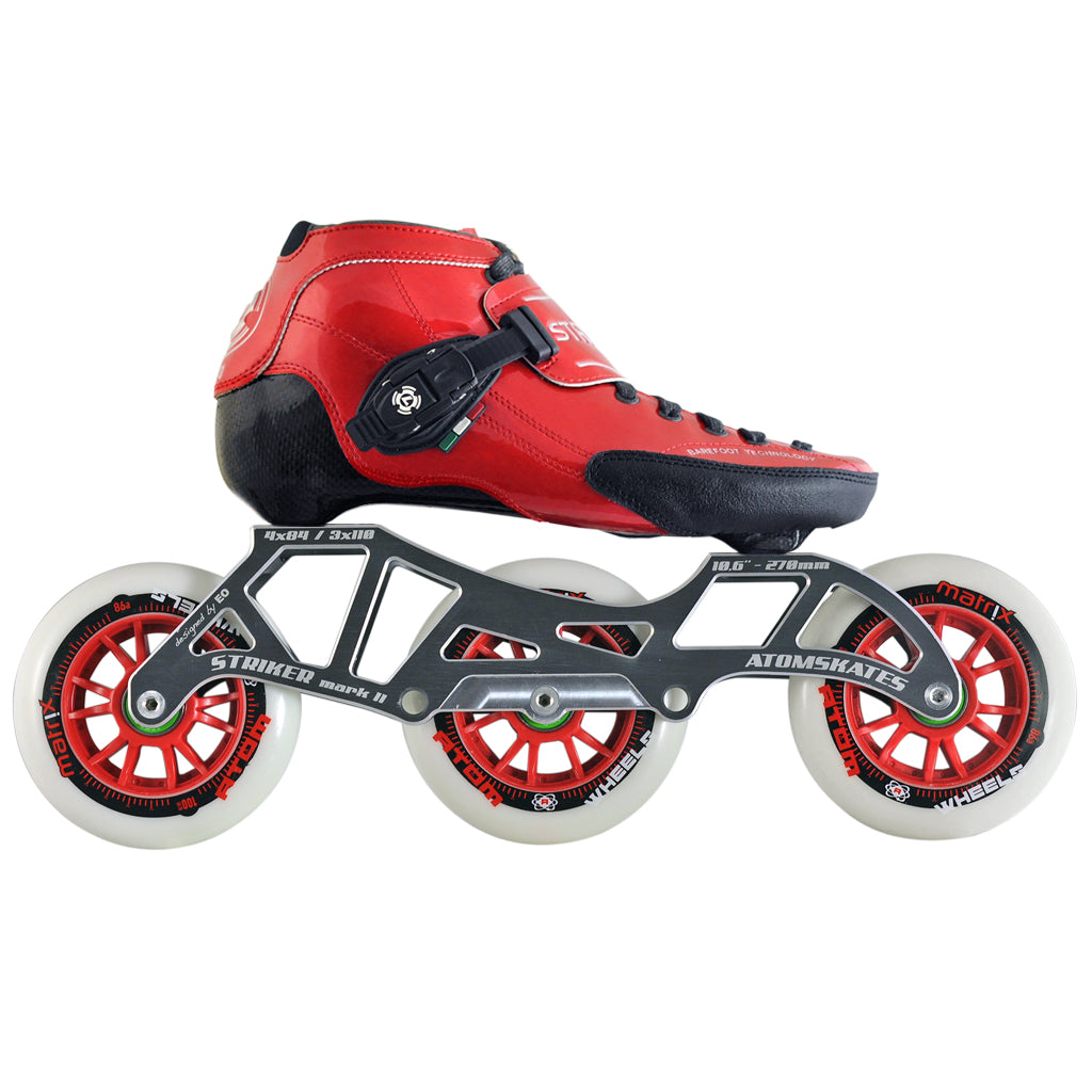 LUIGINO-Strut-3-Wheel-Inline-Speed-Skate-Package---Red-Boot
