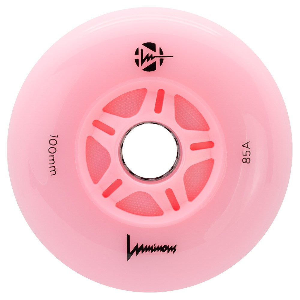 Luminouse-LED-Inline-Skate-100mm-Wheel-Pink-Flamingo