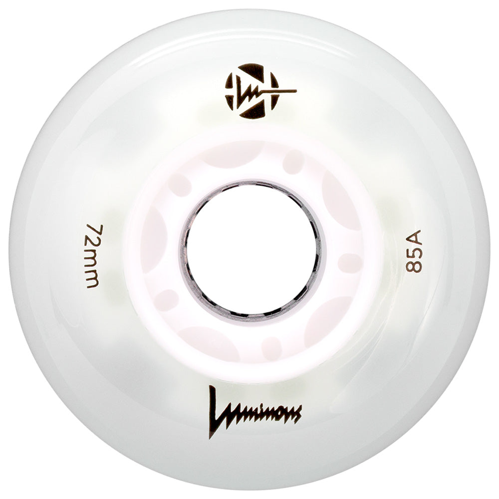 Luminous-72mm-Glow-Inline-Skate-Wheels-White-85a