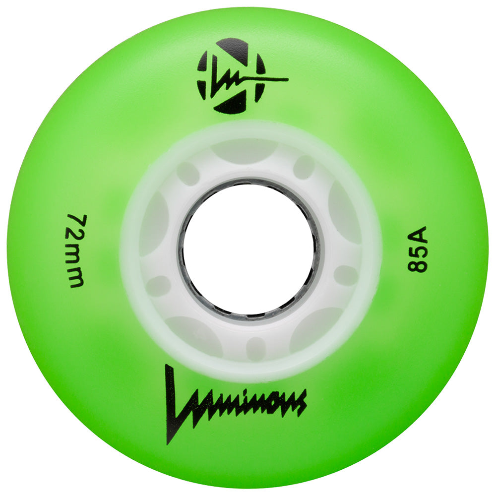 Luminous-72mm-Inline-Skate-Wheels-Green-85a