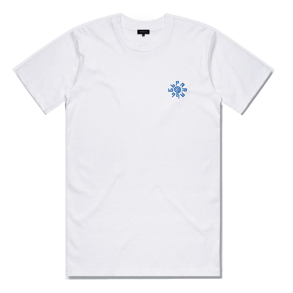Parallel-Spiral-Tee-White-Front-View