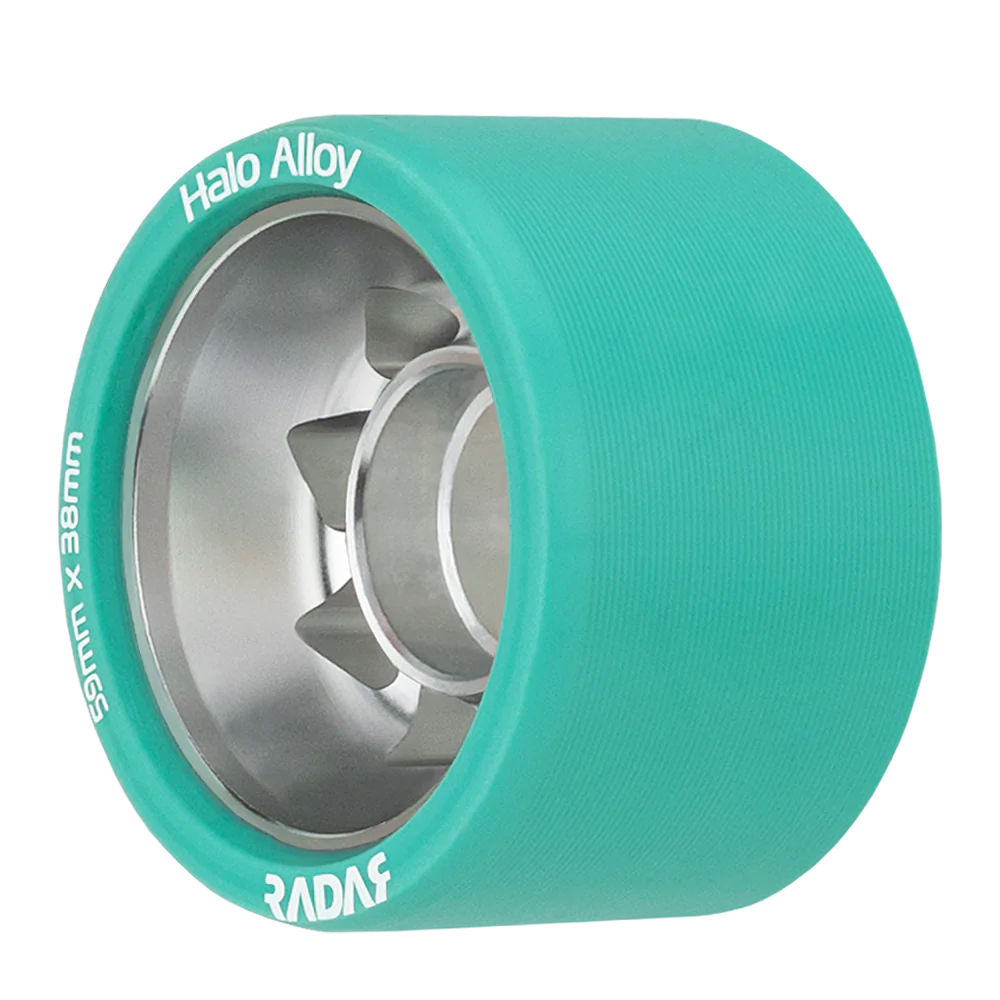 Radar-Halo-Alloy-Roller-Skate-Wheel-Teal-95a-Angle