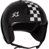 S-One-Retro-Helmet-Black-With-White-Checkers-Front-Angled-View