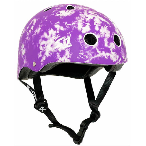 S-One-Purple-Tie-Dye-Helmet-Front-Angled-View