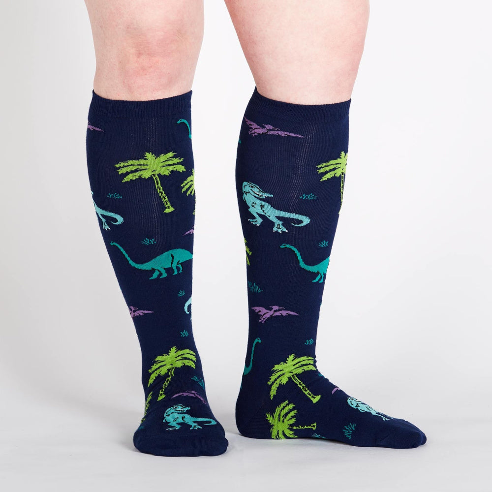 Sock-It-To-Me-Knee-High-Womens-Socks---Land-of-the-Dino-Legs