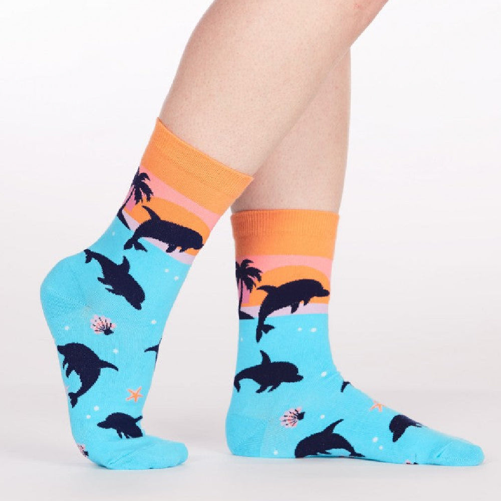 SOCK-IT-TO-ME-Women's-crew-Dolphin-socks-Legs