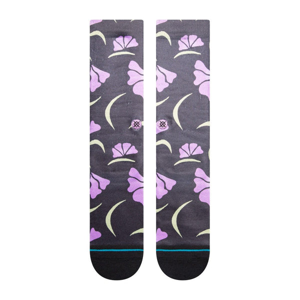 Stance-Forya-Socks-Purple-Flower-Pair-Laid-Flat