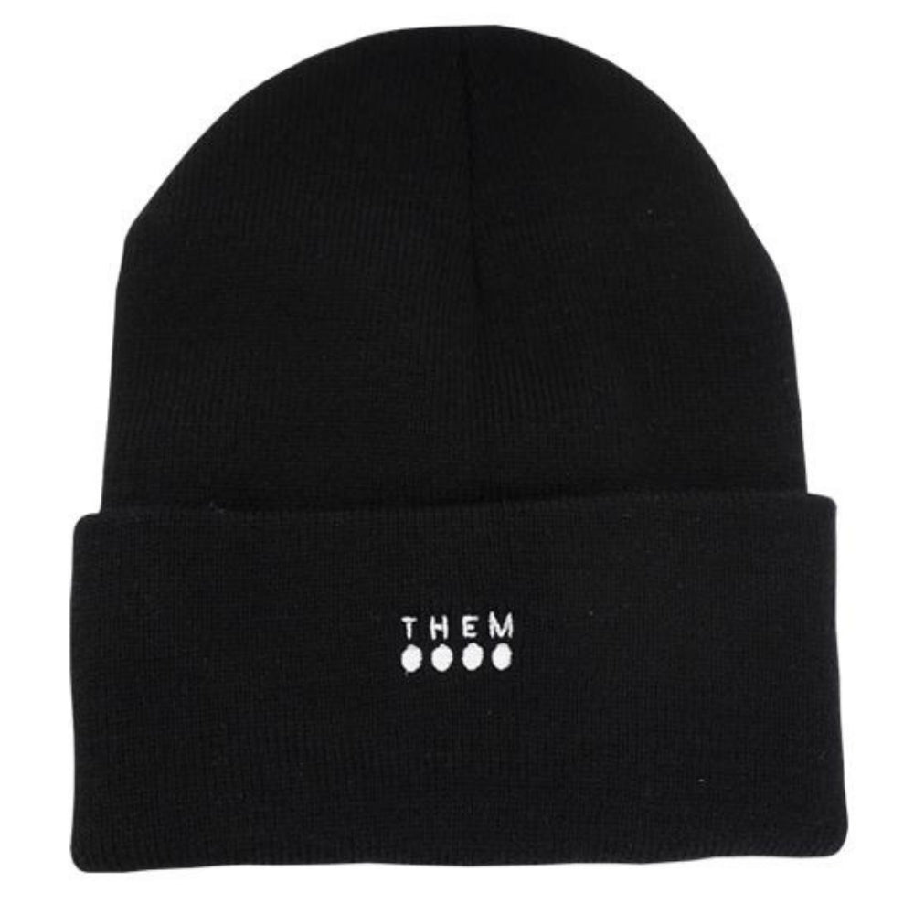 Them skates logo fold up beanie black with white logo bayside blades