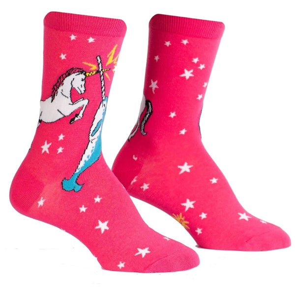 Sock-It -to-Me-Crew-Womens-Unicorn-vs-Narwhal