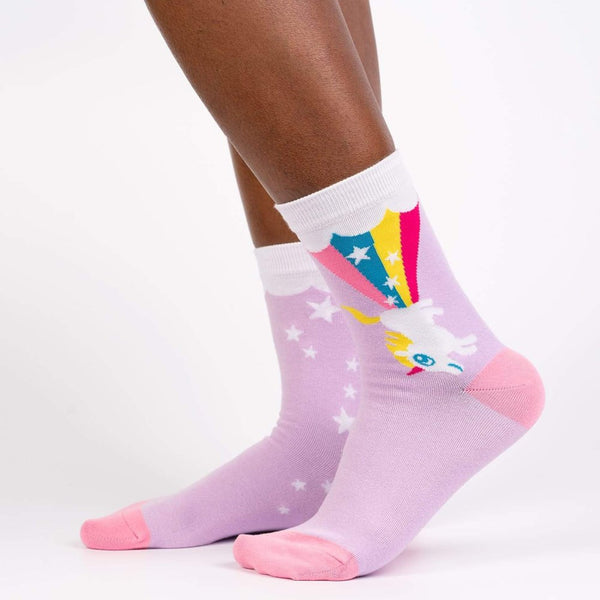Sock-It-To-Me-Crew-Womens-Socks - Rainbow-Blast-legs