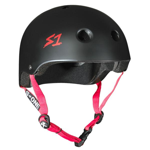 S-One-Lifer-Helmet - Matte-Black-With-Red-Straps